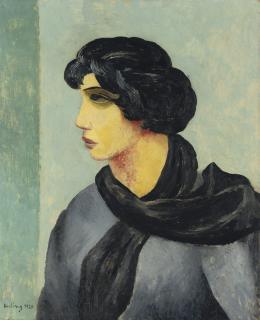 Moïse Kisling - Portrait à l\'écharpe noire