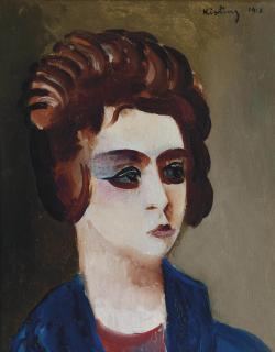 Moïse Kisling - Tête de jeune fremme brune