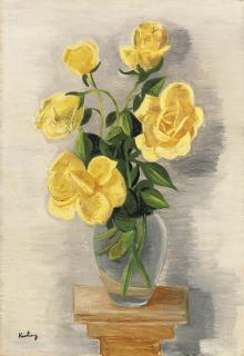 Moïse Kisling - Vase de roses jaunes
