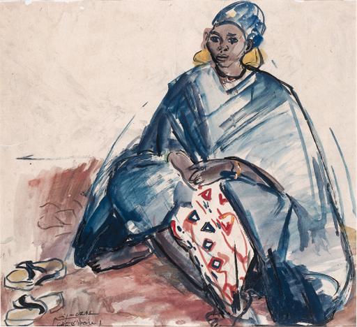 Monique Cras - African woman seated, Cte d\'Ivoir