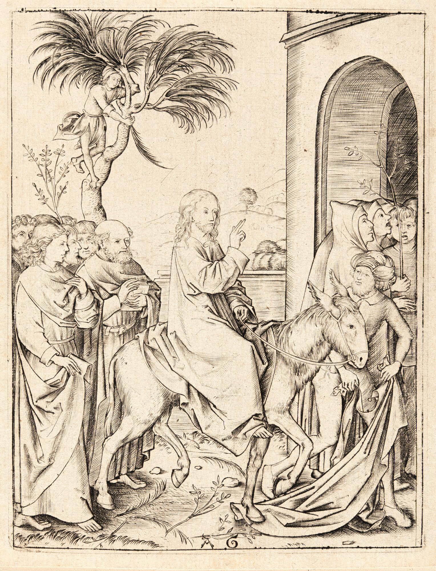 Monogrammist „AG“ - 3 Bll.: Christi Einzug in Jerusalem – Geißelung – Christus in der Vorhölle