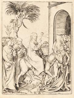 Monogrammist „AG“ - 3 Bll.: Christi Einzug in Jerusalem – Geißelung – Christus in der Vorhölle