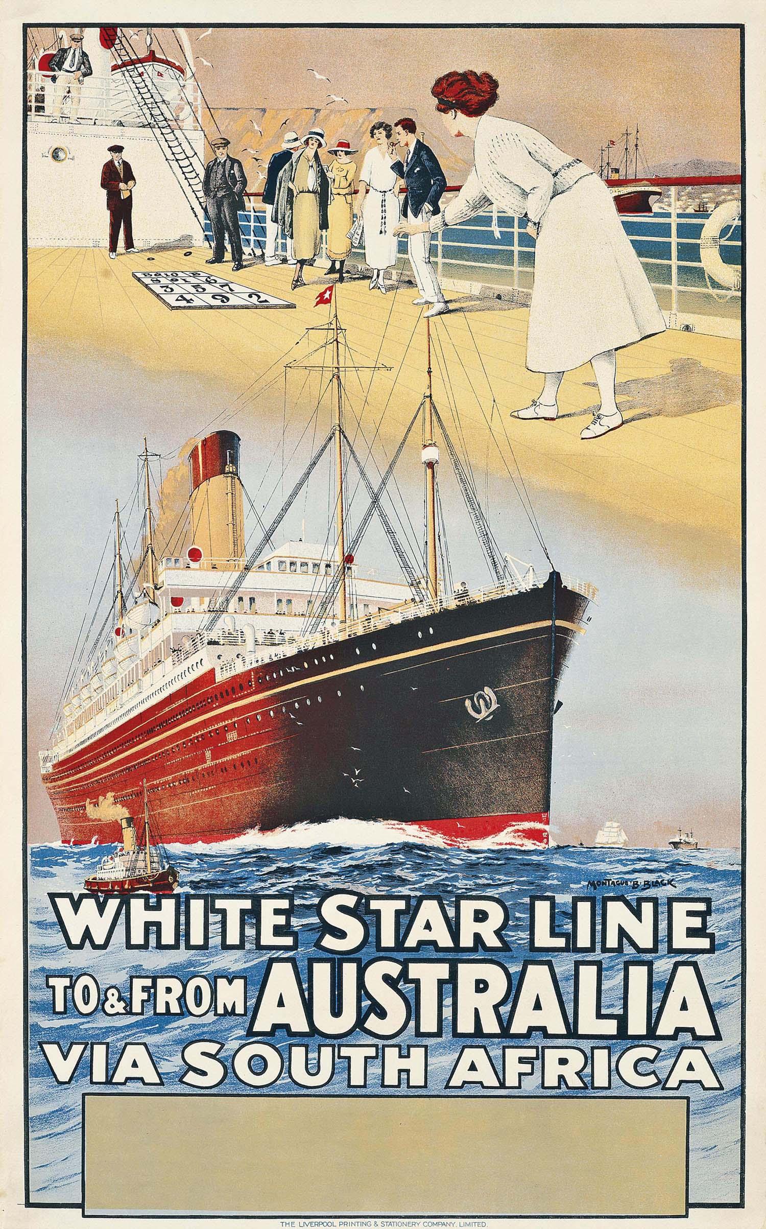 Montague Birrell Black - White Star Line To & From Australia