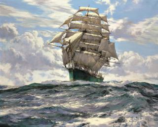 Montague Dawson, F.R.S.A., R.S.M.A. - Blowing Hard: The Thermopylae