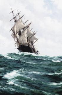 Montague Dawson, F.R.S.A., R.S.M.A. - Caliph at sea in a fresh breeze