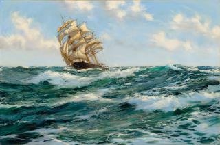 Montague Dawson, F.R.S.A., R.S.M.A. - Eddying foam: The Young Australia
