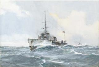 Montague Dawson, F.R.S.A., R.S.M.A. - On patrol