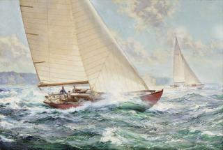 Montague Dawson, F.R.S.A., R.S.M.A. - Racing Days, ‘Samuel Pepys\' and \'Cohoe\'