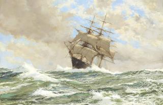 Montague Dawson, F.R.S.A., R.S.M.A. - Scudding Foam - \'Herald of the Morning\'