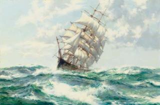 Montague Dawson, F.R.S.A.,R.S.M.A. - Strong winds, the clipper ship North America in an angry sea