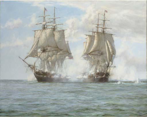 Montague Dawson, F.R.S.A.,R.S.M.A. - The action between H.M.S. Shannon and the U.S.S. Chesapeake,1st June 1813