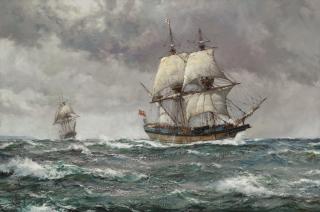 Montague Dawson, F.R.S.A., R.S.M.A. - The Ark and the Dove of the Scilly Isles