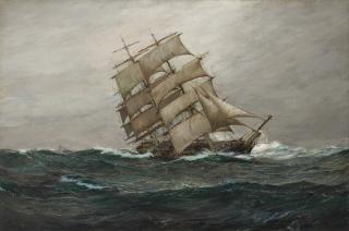 Montague Dawson, F.R.S.A., R.S.M.A. - \'The Cutty Sark\' - In Squally Weather
