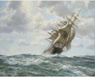 Montague Dawson, F.R.S.A.,R.S.M.A. - The fabled tea clipper Taeping running in light winds