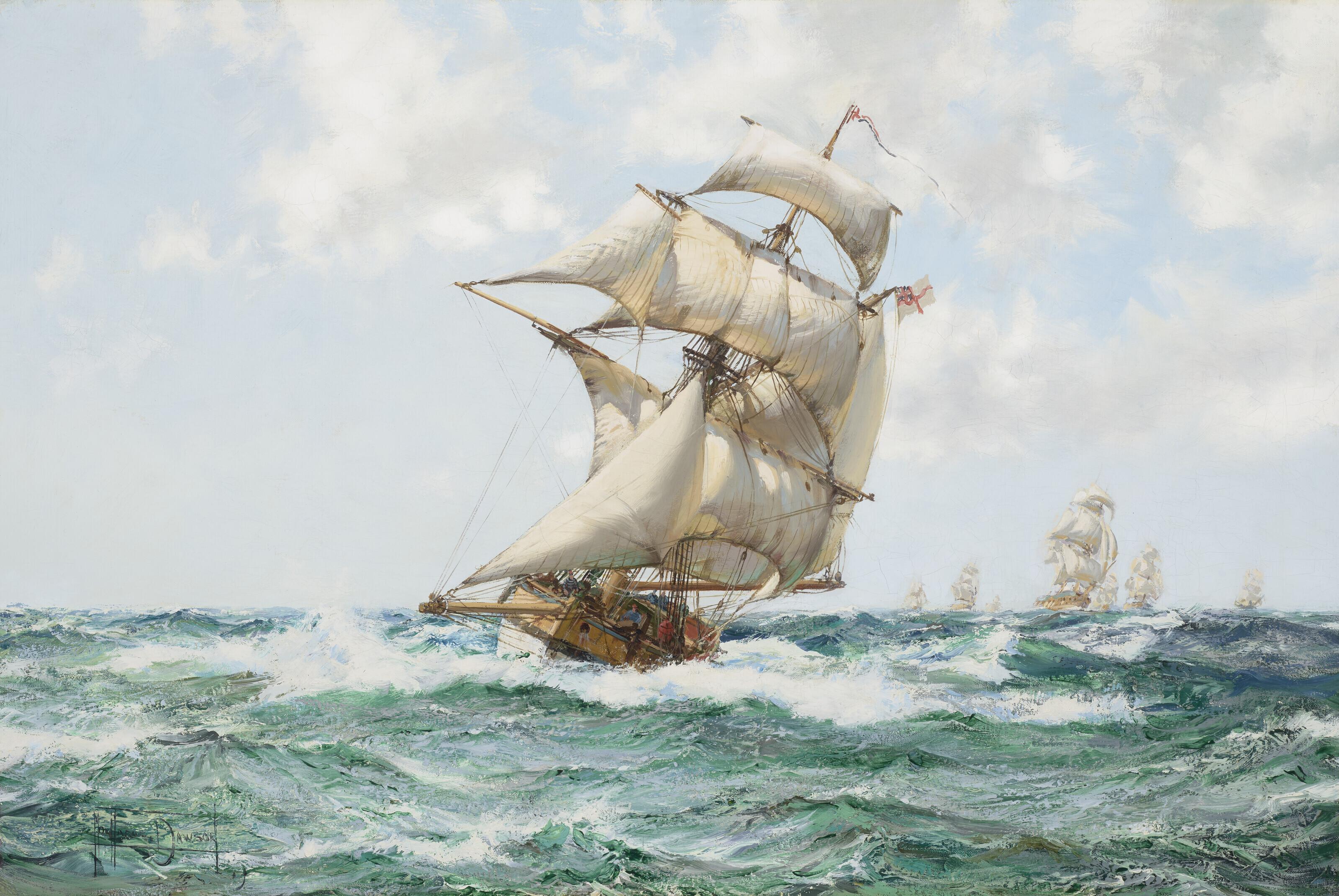 Montague Dawson, F.R.S.A., R.S.M.A. - The Fleet Messenger