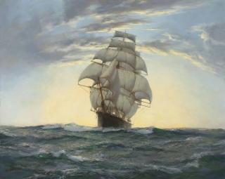 Montague Dawson, R.M.S.A., F.R.S.A. - Pacific Dawn - Queen of Clippers