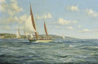 Montague Dawson R.S.M.A., F.R.S.A. - British bowling Along