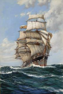 Montague Dawson R.S.M.A., F.R.S.A. - British the Lofty Clipper, Clan Macfarlane 