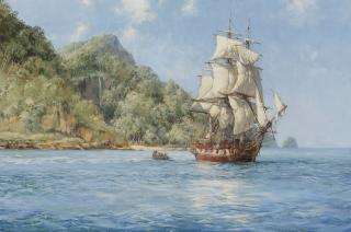 Montague Dawson R.S.M.A., F.R.S.A. - British treasure Island (Cocos)