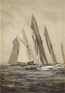 Montague Dawson R.S.M.A., F.R.S.A. - Schooner Races around the Mark