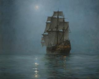 Montague Dawson R.S.M.A., F.R.S.A. - The Crescent Moon