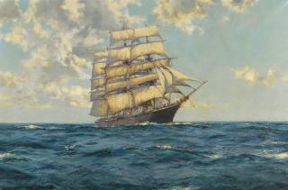Montague Dawson R.S.M.A., F.R.S.A. - Timaru, A New Zealand Clipper