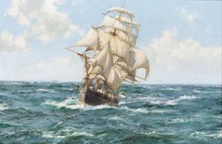 Montague Dawson - A clipper running before the wind