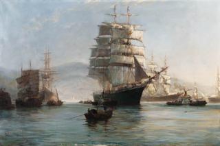 Montague Dawson - Chinese Port-Morning Departures