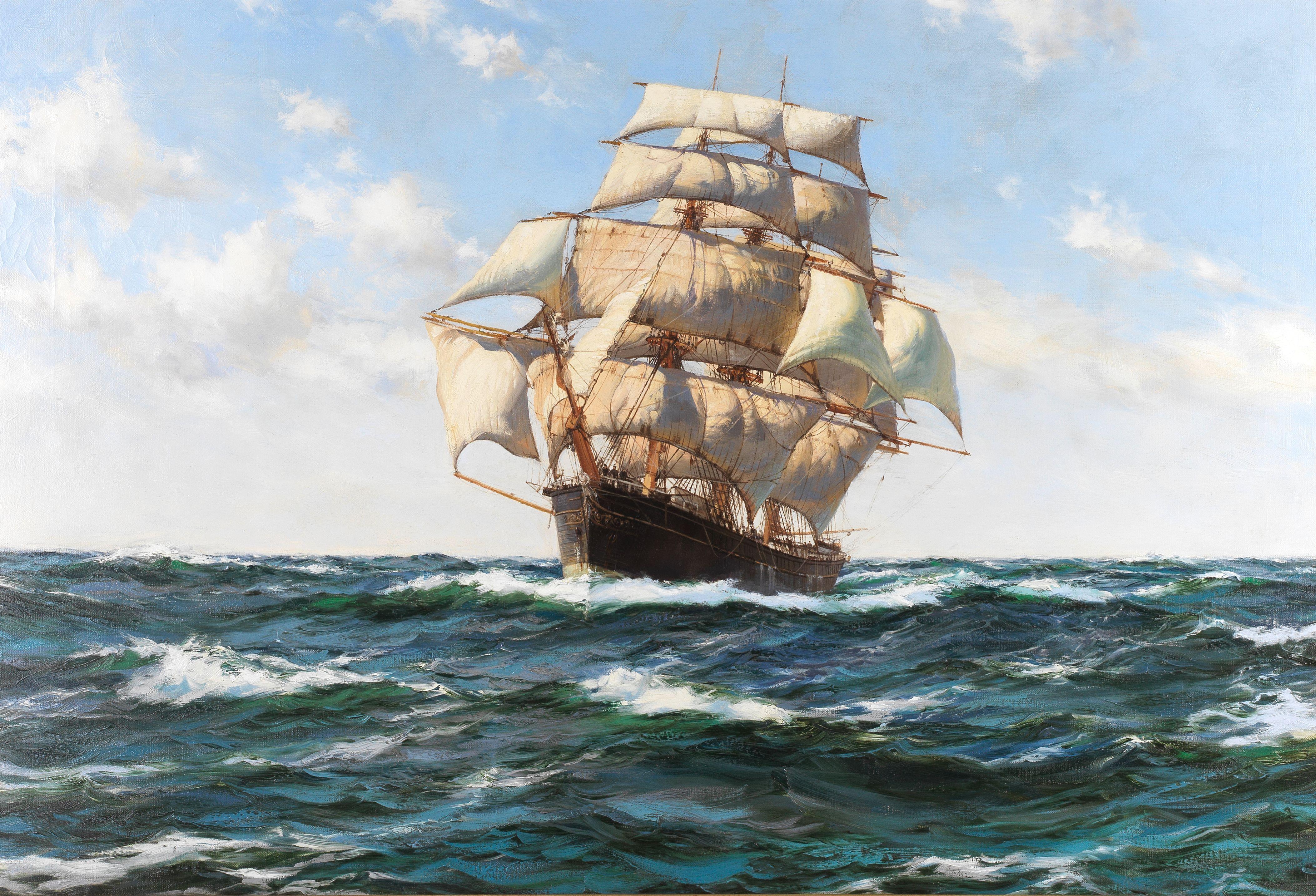 Montague Dawson - Chrysolite in full sail