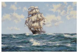 Montague Dawson - In the Trade Winds - the American Clipper \'Ocean Herald\'