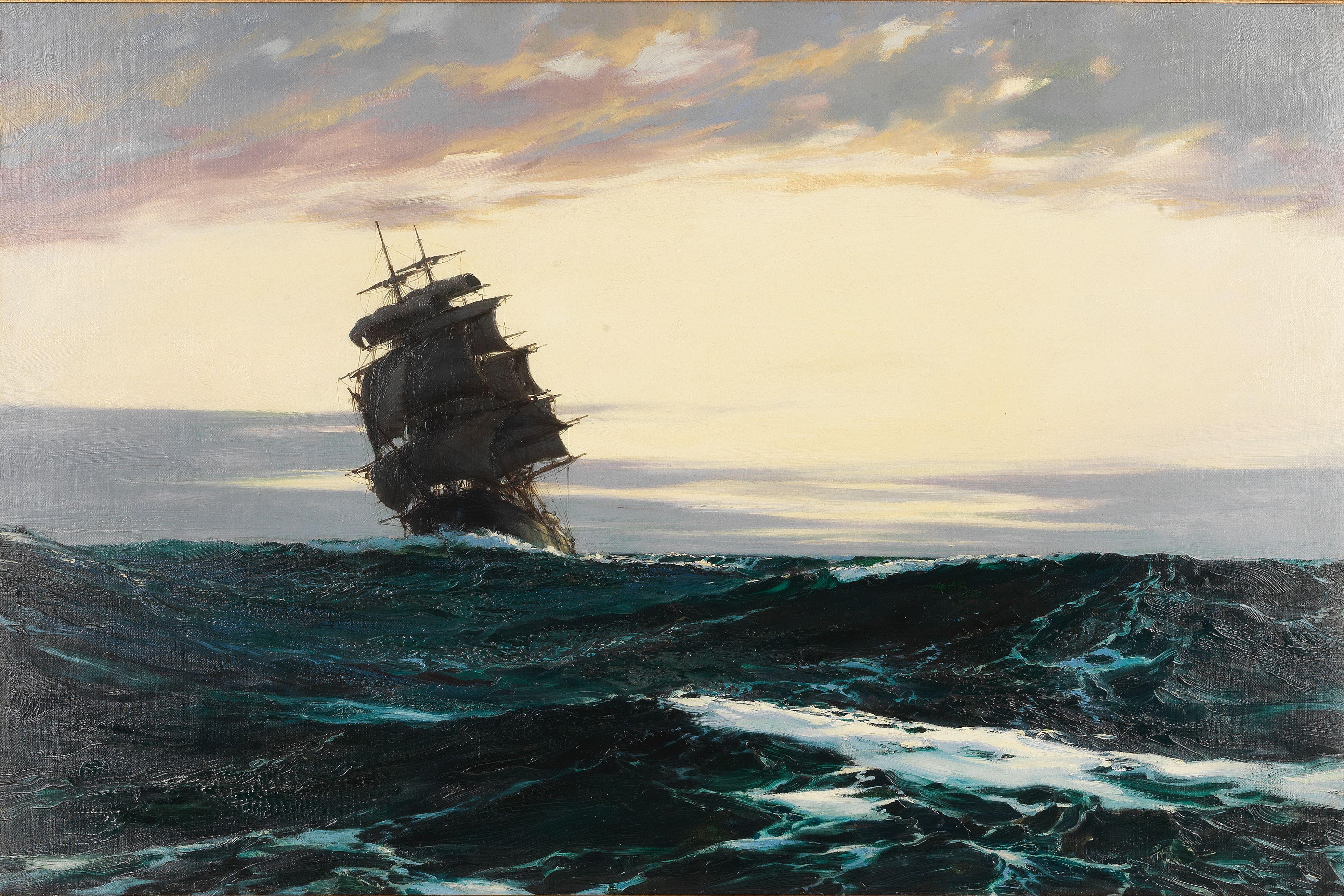Montague Dawson - Rolling along