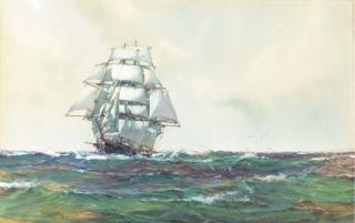 Montague Dawson - Rolling Home the sailing ship Torrens