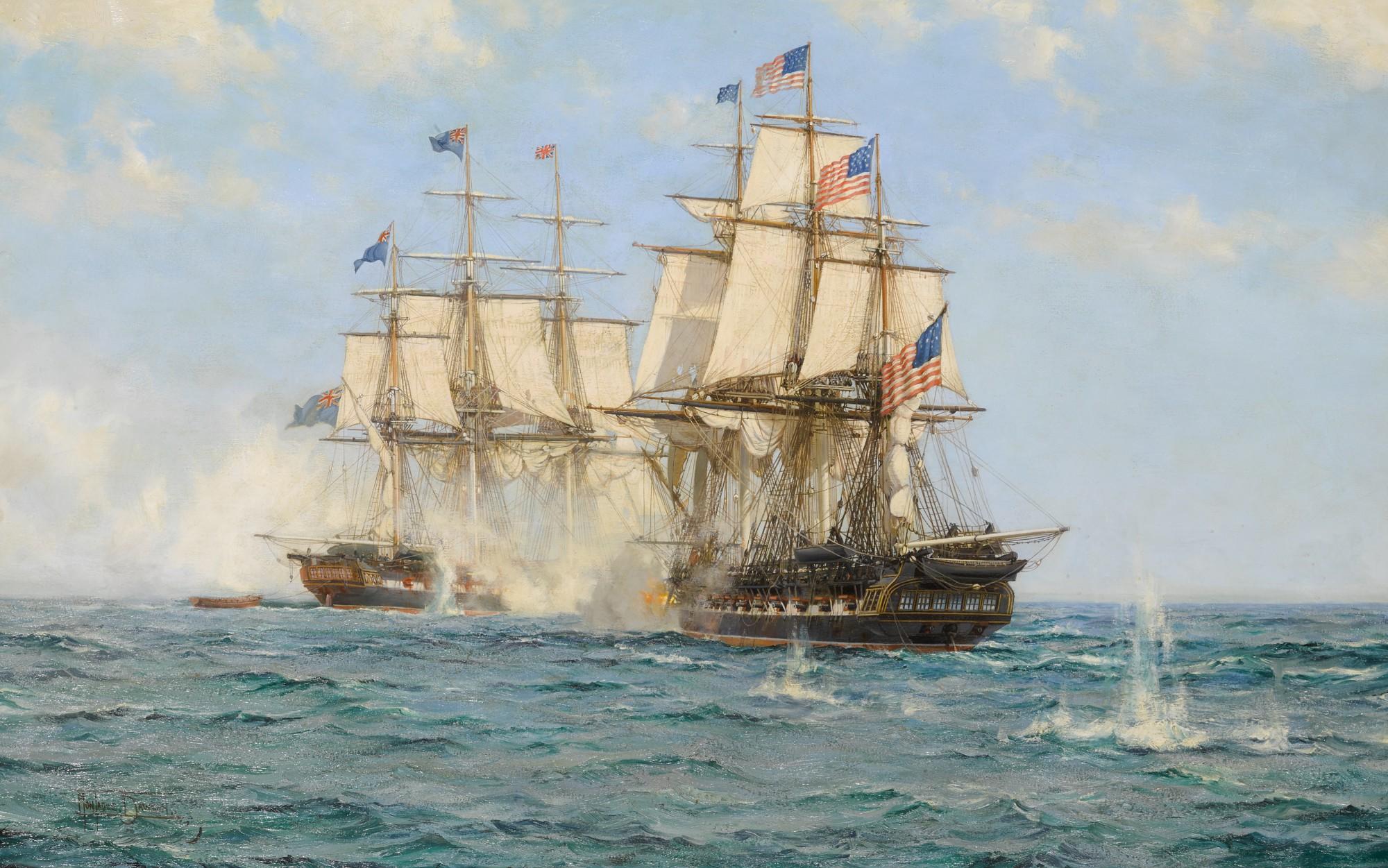Montague Dawson - The Engagement between the H.M.S. Shannon and the U.S.S. Chesapeake, 1st June 1813