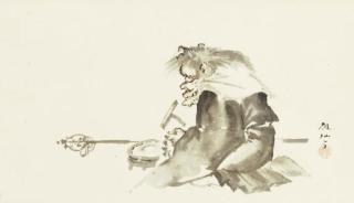Mori Sosen - Demon reciting Buddhist prayers (Oni no nenbutsu)