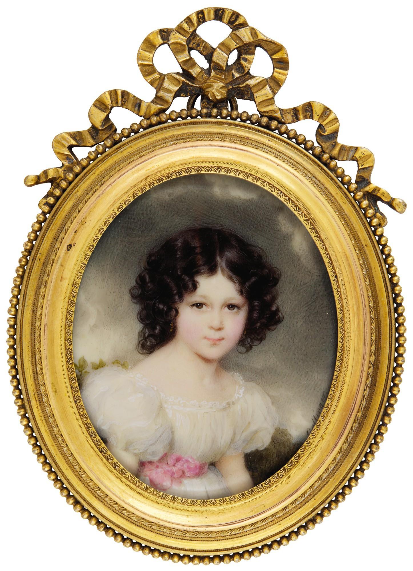 Moritz Michael Daffinger - Portrait Of A Young Girl, Circa 1830