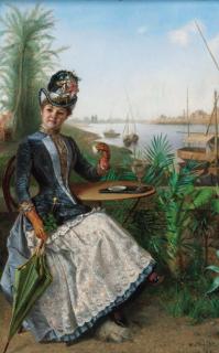Moritz Stifter - Taking tea by the banks of the river Nile, Egypt