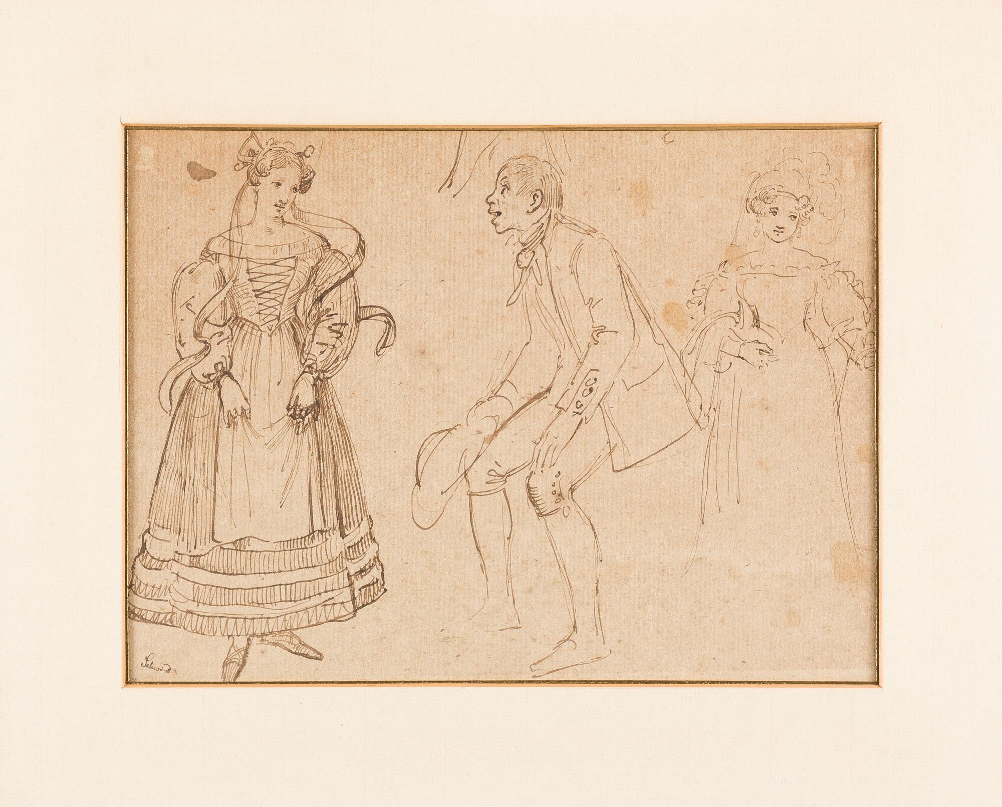 Moritz von Schwind - 2 Bll.: Figürliche Studien