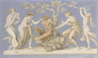 Moritz Von Schwind - Four nymphs tying Pan to a tree