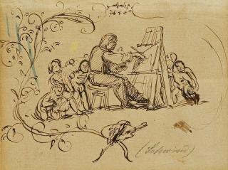 Moritz von Schwind - Selbst an der Staffelei