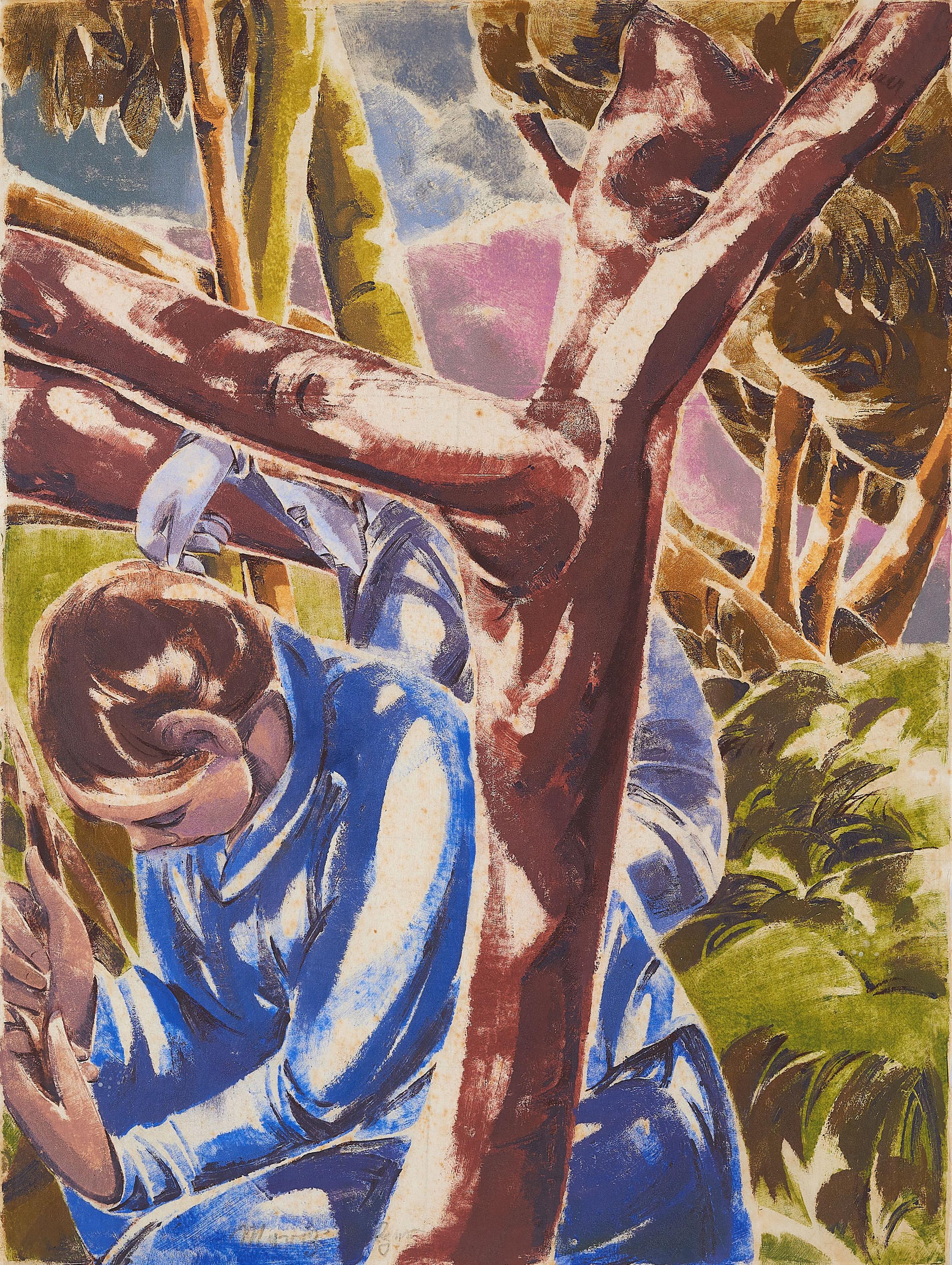 Moriz Melzer - Ohne Titel (Paar zwischen den Bäumen).