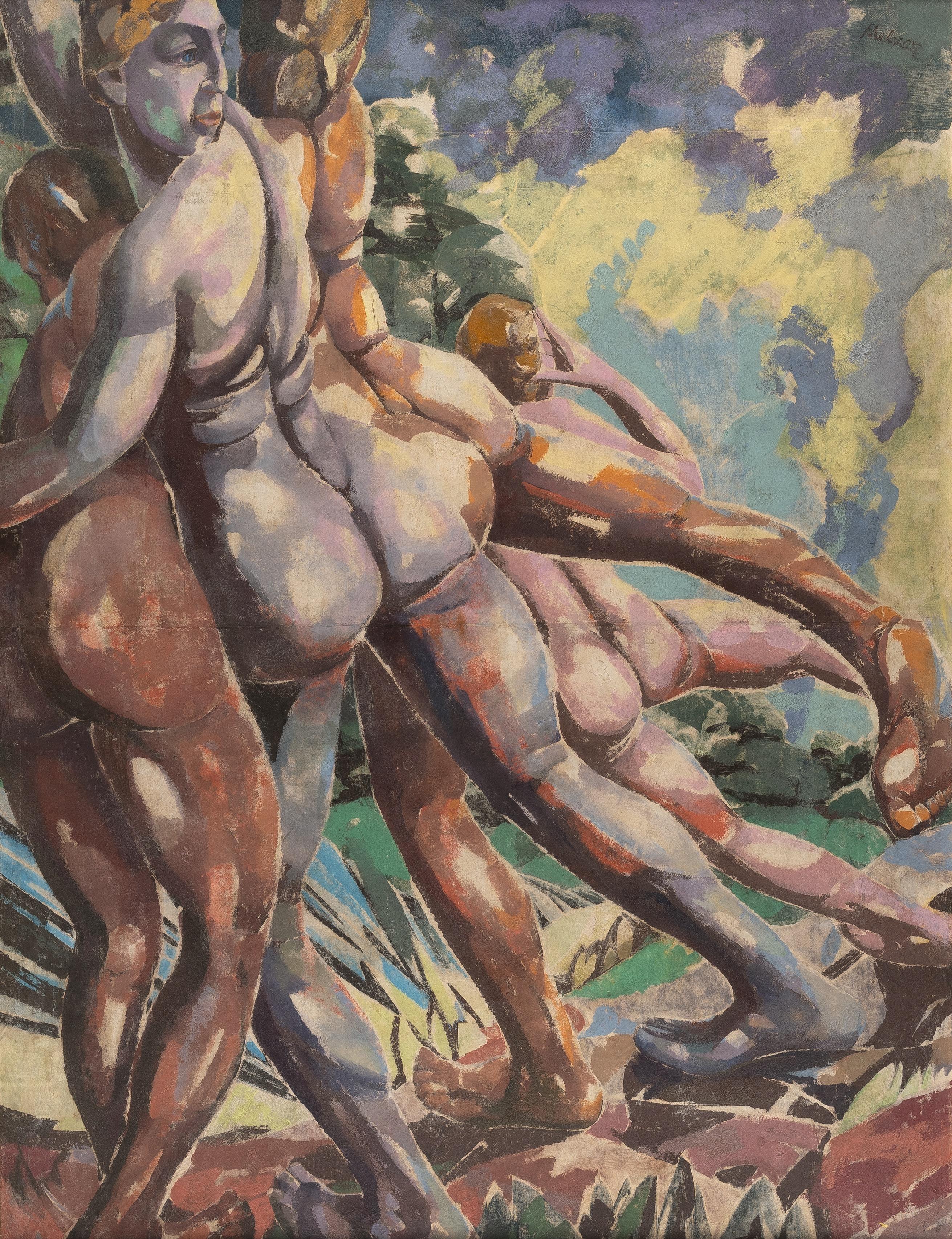 Moriz Melzer - Recto: Fliehende / Verso: Madonna von Positano