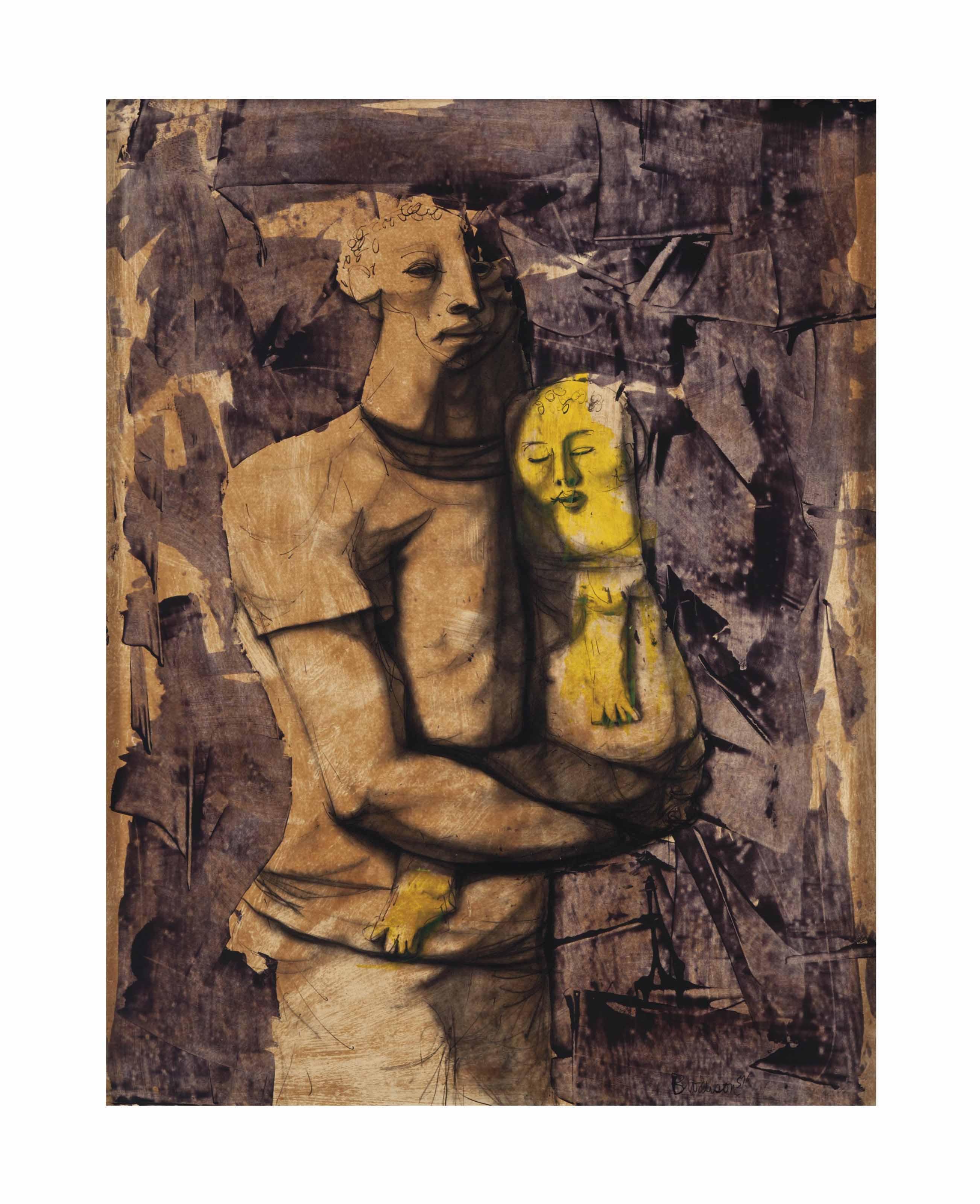 Morris Broderson - Father and Child;  together with  Family at the Race Track;  and  Untitled