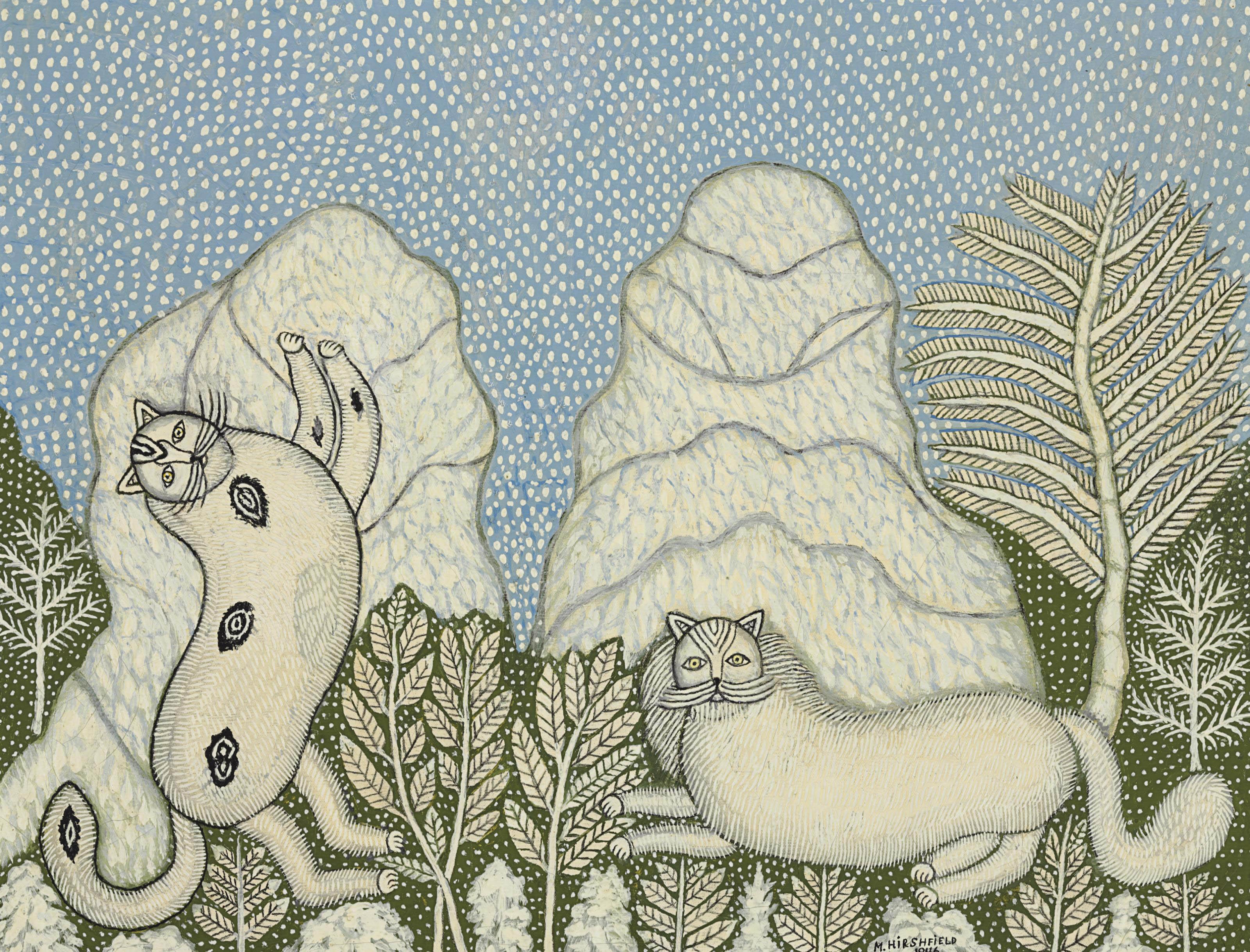 Morris Hirshfield - Cats in the Snow