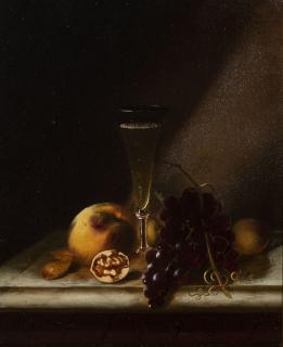 Morston Constantine Ream - Still Life with Sparkling Wine, Fruit, and Nuts
