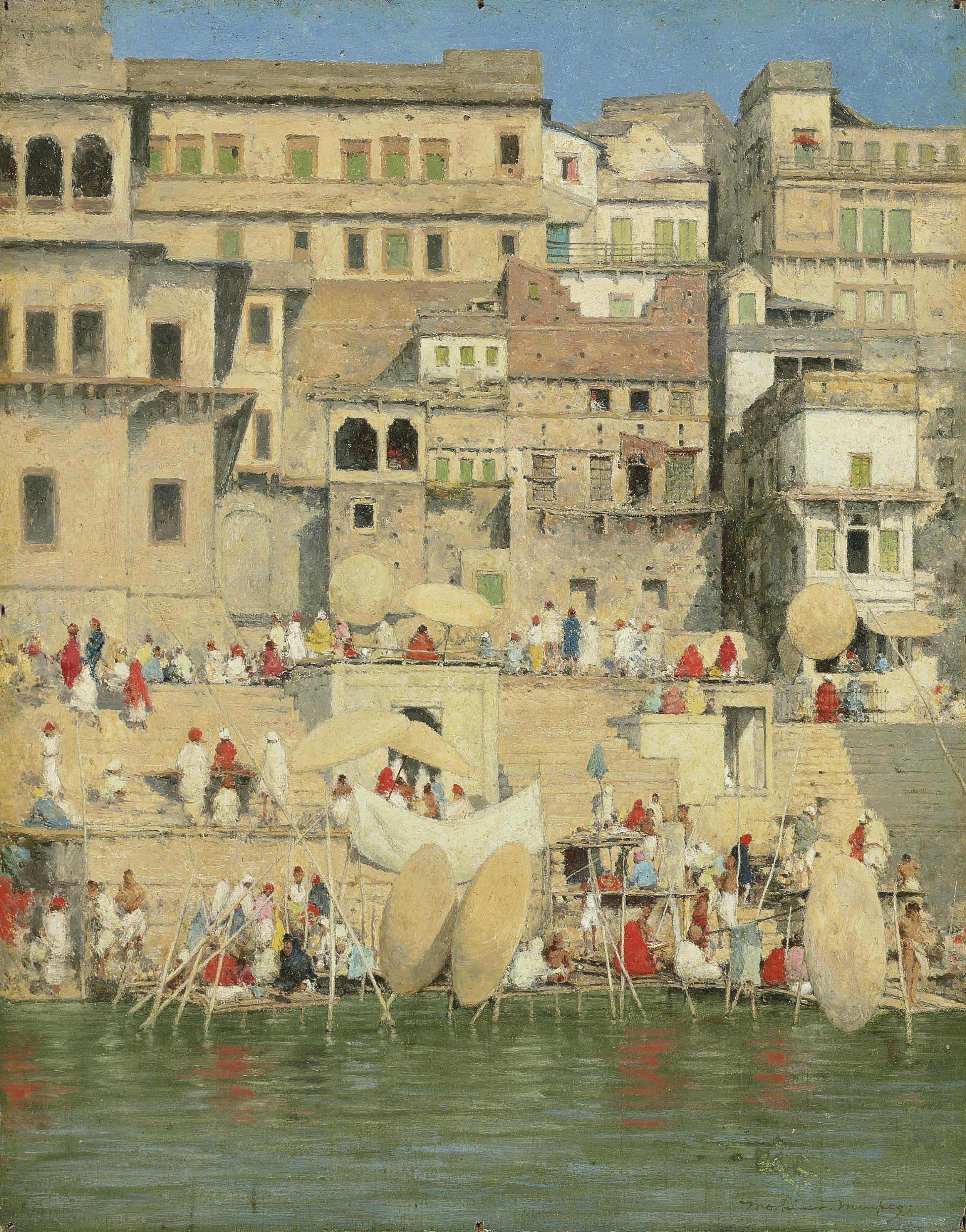 Mortimer Mempes, R.I., R.B.A. - Benares, Blue Is The Sky