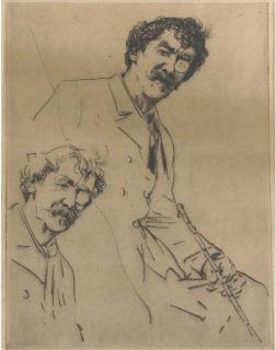 Mortimer Menpes - Whistler: Dual Faces with Cane