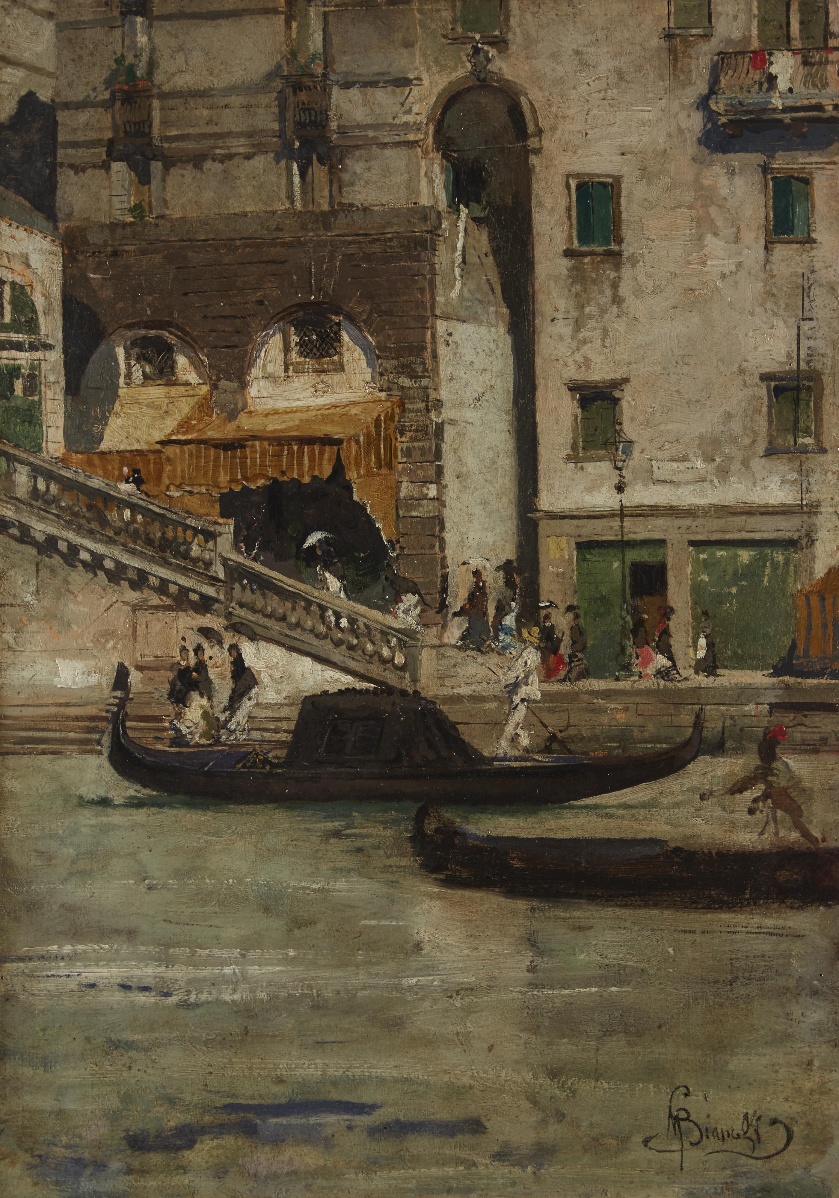 Mosè Bianchi - Presso il ponte di Rialto a Venezia