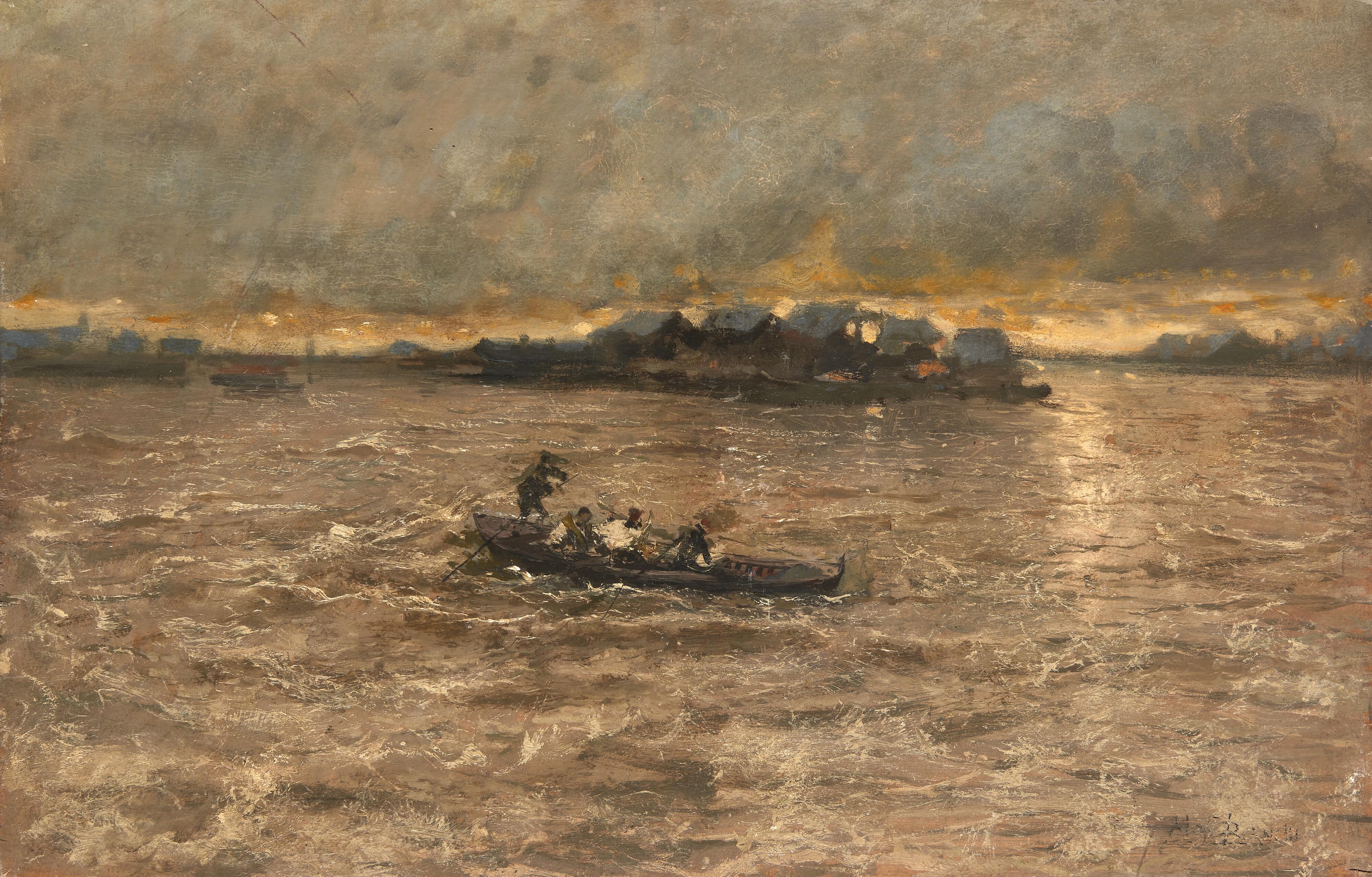 Mosè Bianchi - Temporale in laguna