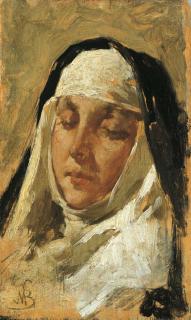 Mosè Bianchi - Testa Di Monaca, 1887 Circa