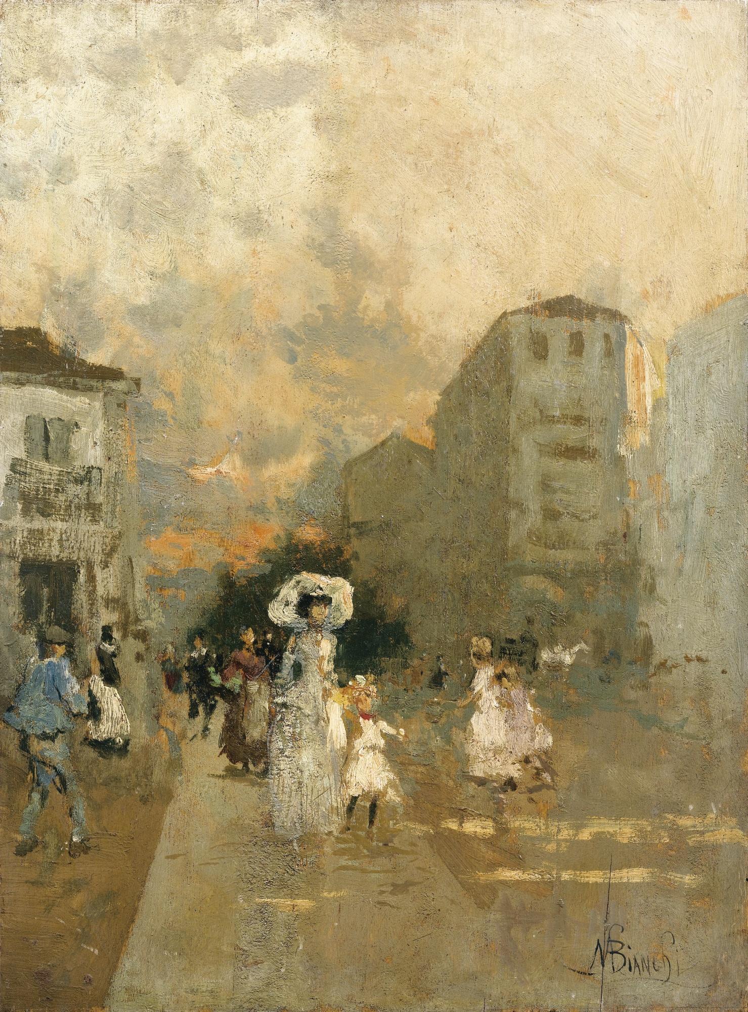 Mosè Di Giosuè Bianchi - Scène De Rue
